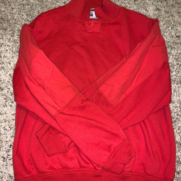 Red Turtleneck Sweatshirt Jacket - Picture 1 of 1